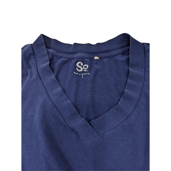 Women's So Blue Small V Neck Top Soft Knit 13d - Picture 8 of 9